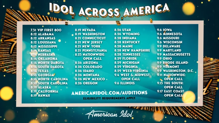 American Idol Tour List